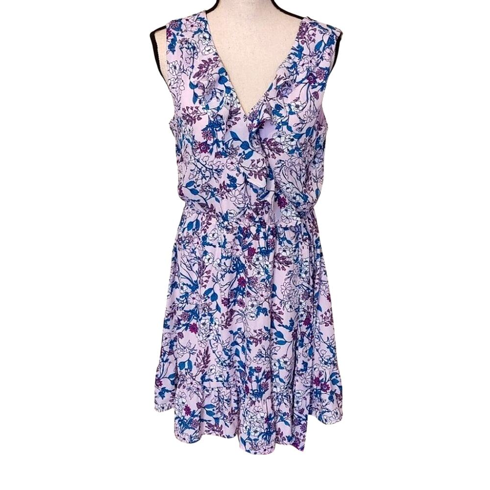 Maurices Size Medium M Floral Flower Light Pink Summer Spring Dress Frill Tie